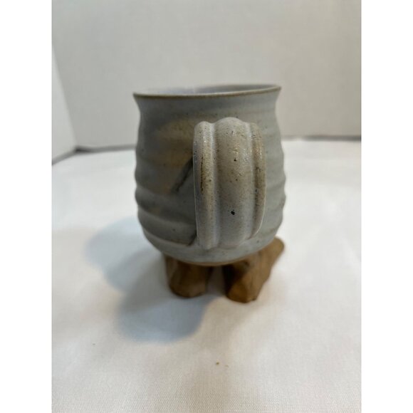 Vintage 3D  Funny Face Big Feet Mug  Hand Crafted Pottery 1980 Stoneware Folk - Picture 3 of 8